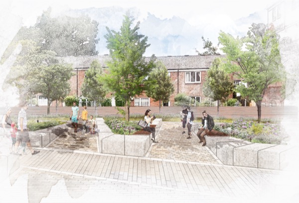 23 Illustrative view of new Fuller Street landscaping